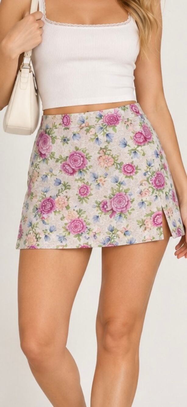 Dolls Kill Sugar Thrillz Pink Floral Mini Skirt Size M NWT Cottagecore Y2K